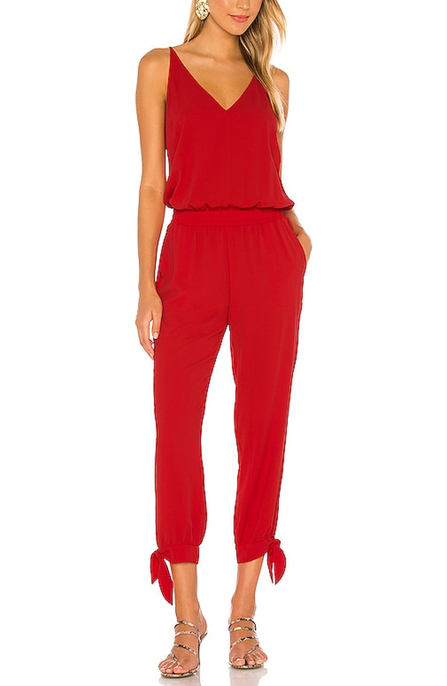 Amanda Uprichard Sleek Red Seville Jumpsuit Size XS